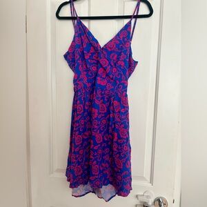 Floral Blue and Pink Sun Dress